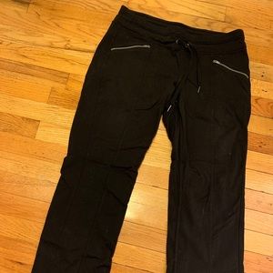 Athleta black pants. Moto style pocket zippers